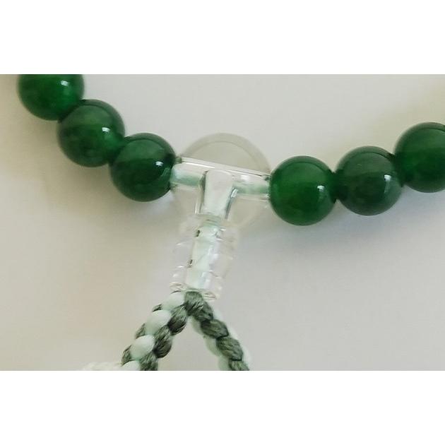 糸魚川青翡翠8mm33玉片手念珠 産地証明書付き 念珠