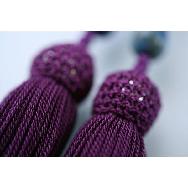 数珠 女性用本連 瑠璃石 ラピスラズリ108玉： 正絹松風頭房 桐箱入