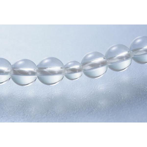 数珠 女性用本連 数珠袋付 寸法切 本水晶6mm：正絹頭房 白色｜daikokuya-b｜02