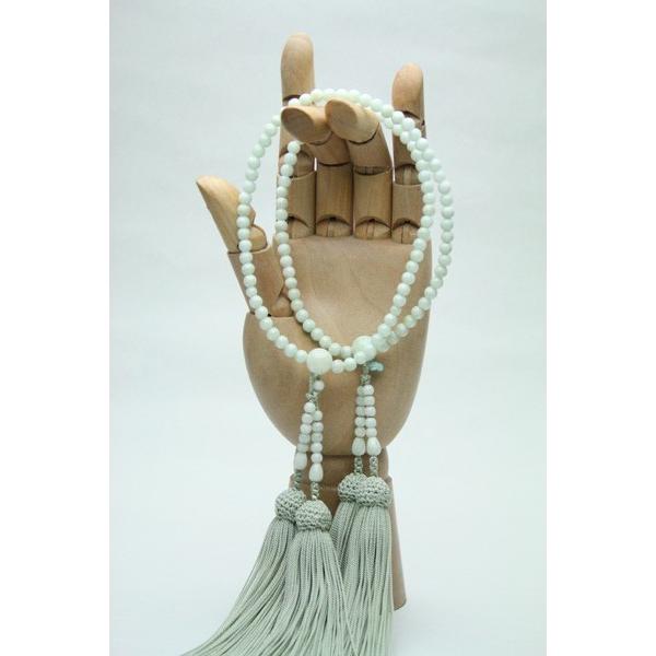限定品】数珠 女性用 本式数珠 二連 糸魚川翡翠:正絹頭房 抹茶 限定品】数珠 女性用 本式数珠 二連 糸魚川翡翠:正絹頭房 抹茶