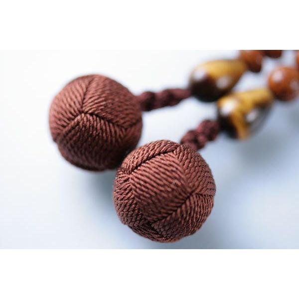 逸品】宗派数珠 浄土宗男性用 三万浄土・上鳳眼菩提樹虎目石仕立本銀輪