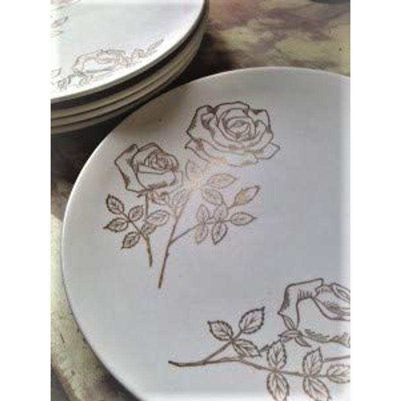 アンティーク薔薇模様ディナー皿セット 食器、グラス、カトラリー
