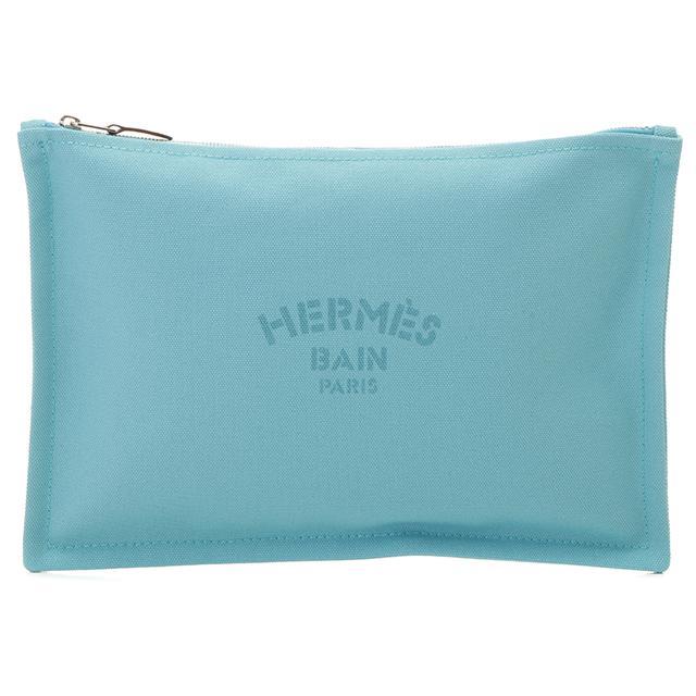 HERMES エルメス ヨッティングGM フラットポーチ ライトブルー 