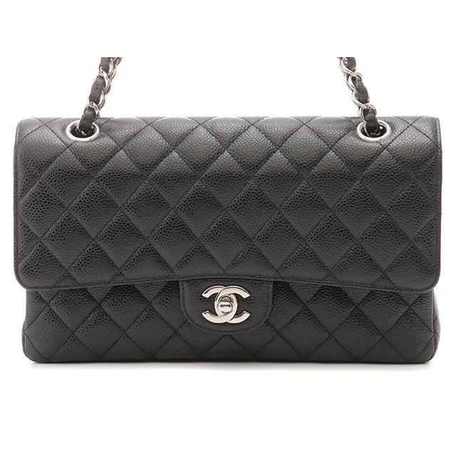 CHANEL キャビアスキン マトラッセ Wチェーンバッグ CHANEL（シャネル） マトラッセWチェーンショルダーバッグ キャビア