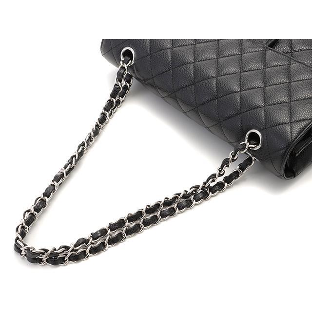 CHANEL シャネル バッグ マトラッセ チェーンショルダートート ブラック/SV キャビア ショルダーバッグ
 キャビアスキン ブラック/シルバー金具 レディース【中古】460 CHANEL（シャネル） デカマトラッセ チェーン ショルダーバッグ