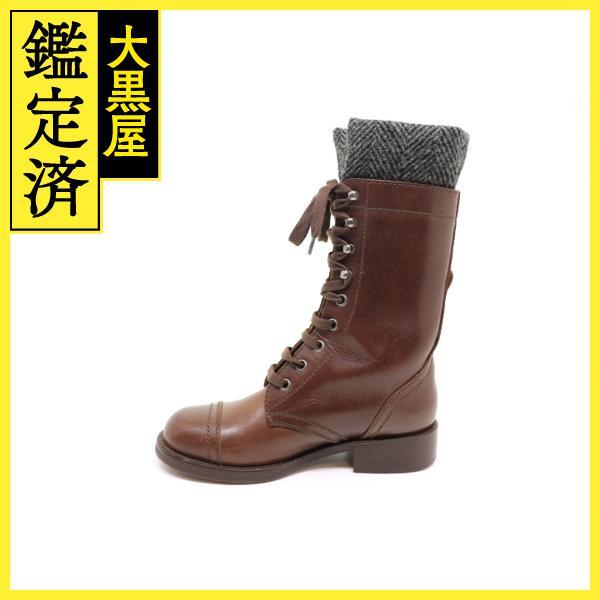 CHANEL CHANEL シャネル ブーツ レディース35 ブラウン レザー CHANEL CHANEL シャネル ブーツ レディース35 ブラウン レザー