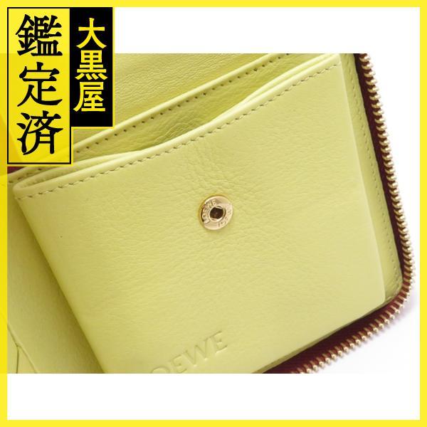 ロエベ　イエロー レザー 二つ折り財布 LOEWE（ロエベ） 二つ折り財布 レッド/イエロー レザー 【430