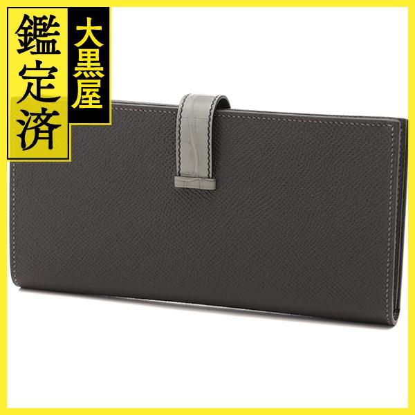 HERMES（エルメス） 長財布 ベアンスフレタッチ グレー ヴォーエプソン 