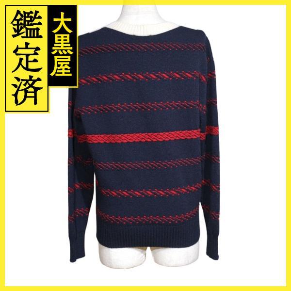 CHANEL シャネル セーター レディース36 ネイビー/レッド/アイボリー 