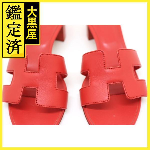 HERMES（エルメス） HERME 靴 オアジス サンダル レディース34 アカ