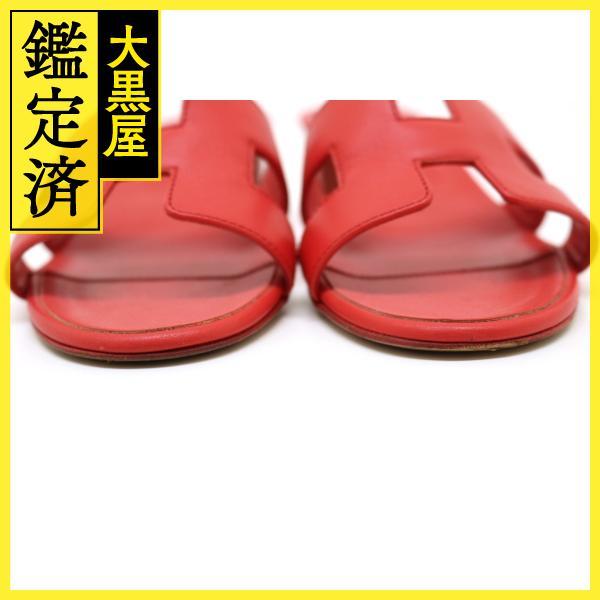 HERMES（エルメス） HERME 靴 オアジス サンダル レディース34 アカ