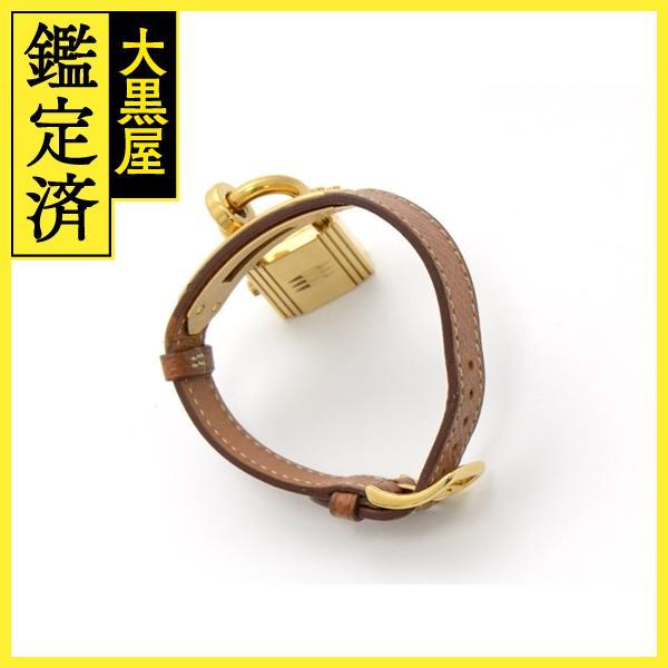 HERMES HERMES エルメス ケリーウォッチ KE1.201 GP/革 ホワイト文字盤  
