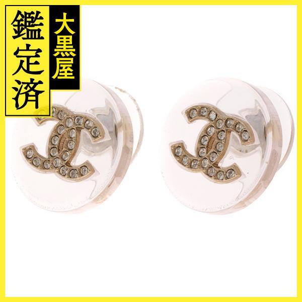 CHANEL シャネル ココマークピアス GP/プラスチック/ラインストーン 