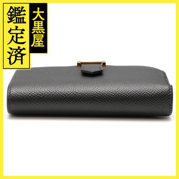 HERMES エルメス ベアンコンパクト 二つ折り財布 エプソン ブラック