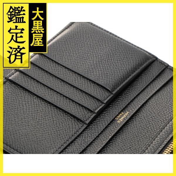 HERMES（エルメス） ベアンコンパクト 二つ折り財布 エプソン ブラック