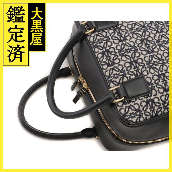 【LOEWE】ロエベ アマソナ19 スクエア･バッグ A039N10X02 ブラック×ネイビー キャンバス×レザー /kt12054ng LOEWE（ロエベ） アマソナ19 スクエア ネイビー ブラック キャンバス