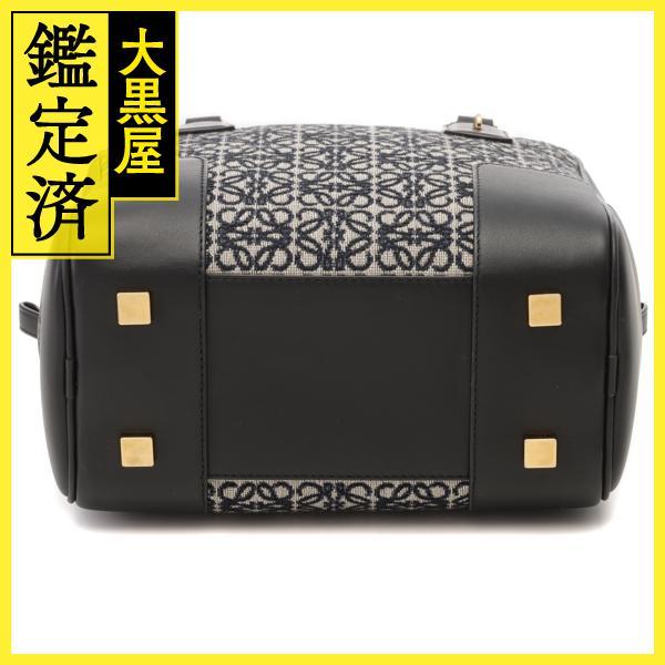 【LOEWE】ロエベ アマソナ19 スクエア･バッグ A039N10X02 ブラック×ネイビー キャンバス×レザー /kt12054ng LOEWE（ロエベ） アマソナ19 スクエア ネイビー ブラック キャンバス