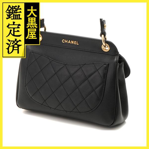 CHANEL（シャネル） AS0416 マトラッセ 2WAYハンド ブラック/GP 