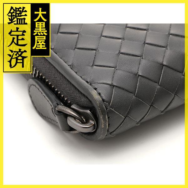 BOTTEGA VENETA　ボッテガベネタ　イントレチャート　ラウンド長財布　グレー　レザー　2147200479965【207】｜daikokuya78｜07