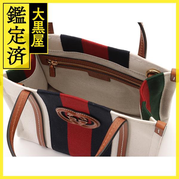 GUCCI（グッチ） インターロッキングG ミニトートバッグ アイボリー
