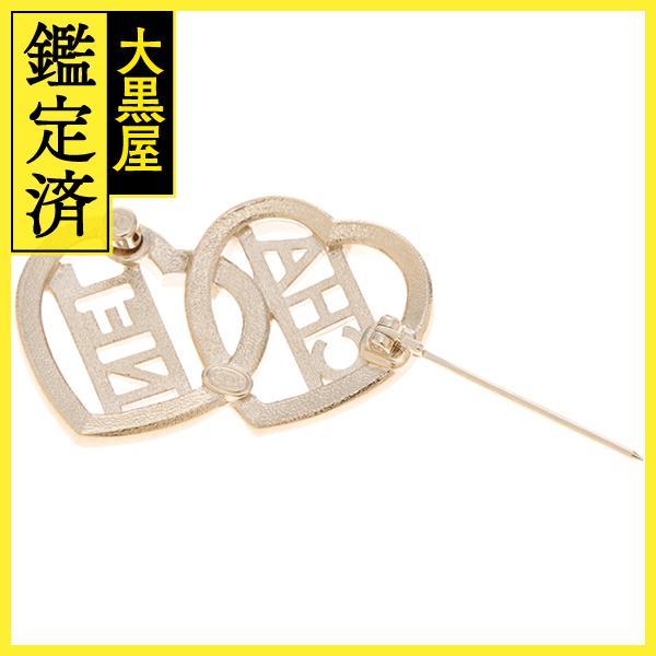 CHANEL（シャネル） ダブルハートCHANELロゴブローチ メタル(GP 