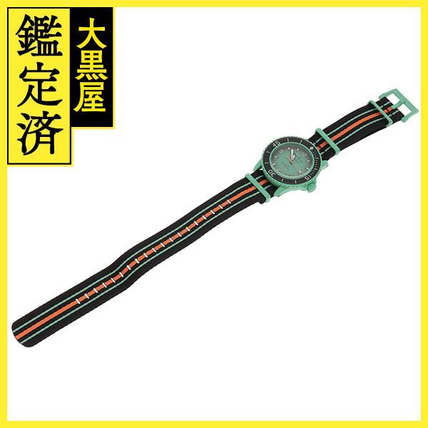 スウォッチ ブランパン×Swatch インディアンオーシャン SO35I100 グリーン文字盤 CE/ナイロン 自動巻き メンズ M【200】｜daikokuya78｜05