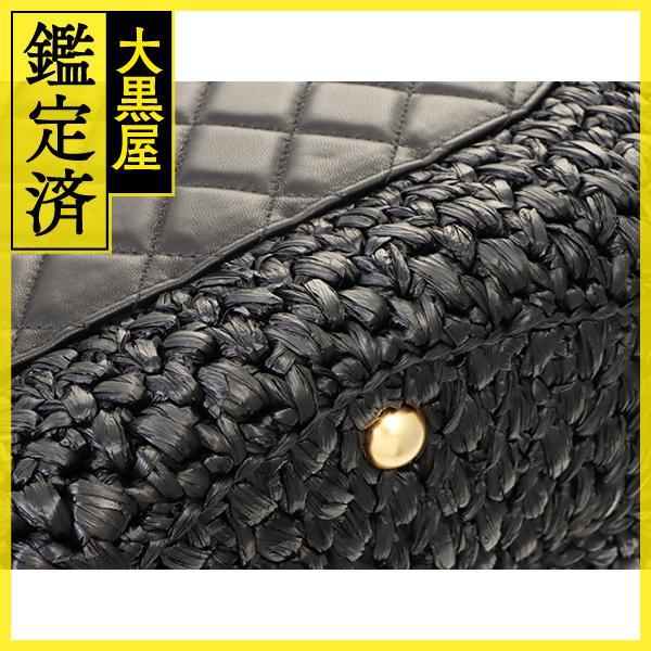CHANEL シャネル ★ ツイード トートバッグノベルティブラックゴールド 黒 CHANEL（シャネル） トートバック 23SS ラフィア ツイード＆ゴールド