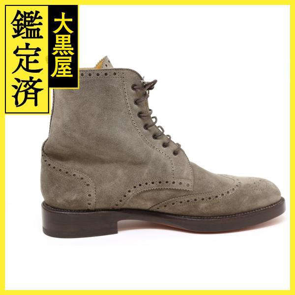 HERMES（エルメス） 靴 ブーツ メンズ41ハーフ グレー スエード 
