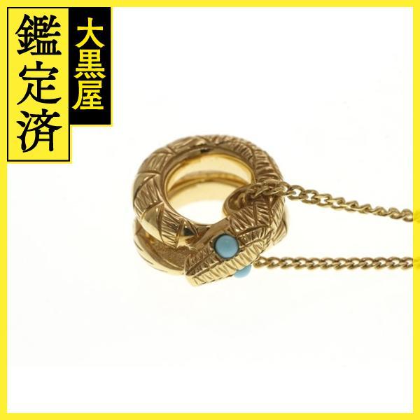 GUCCI グッチ ネックレス ウロボロス ターコイズ K18 イエローゴールド 