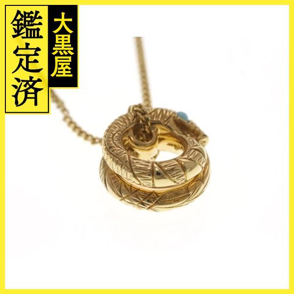 GUCCI グッチ ネックレス ウロボロス ターコイズ K18 イエローゴールド 