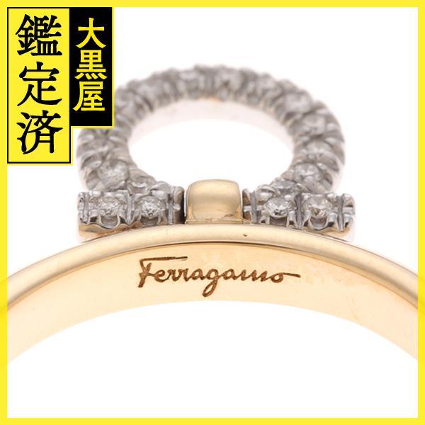 フェラガモ　ガンチーニ　リング・イエローゴールドにダイヤモンド装飾 リング VARA（Salvatore Ferragamo） Salフェラガモガンチーニリング指輪 YG