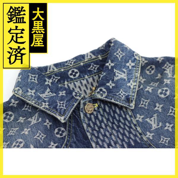 LOUIS VUITTON　NIGO × LV　ジャイアント ダミエ ウェーブス モノグラム デニムジャケット　メンズ48　ブルー　コットン【200】｜daikokuya78｜04