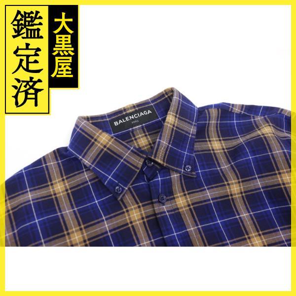 BALENCIAGA チェック柄 コットン長袖シャツ37サイズ