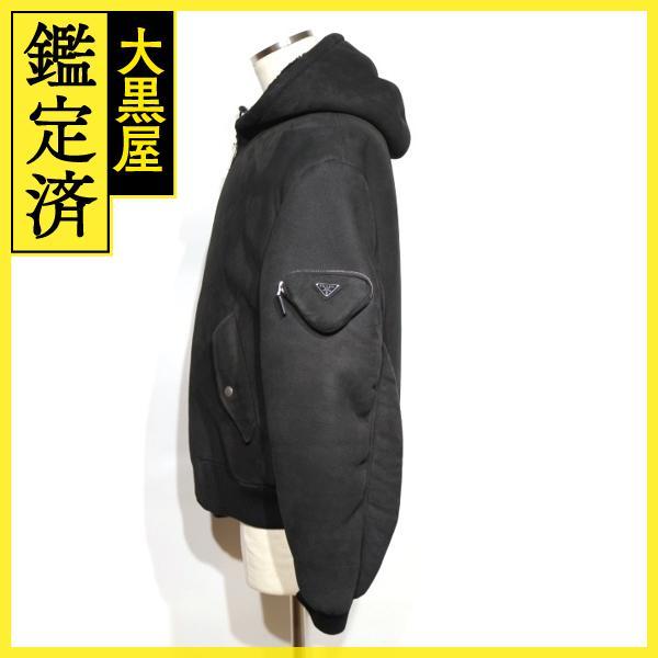 PRADA（プラダ） ブラックシアリング ボンバージャケット メンズ48
