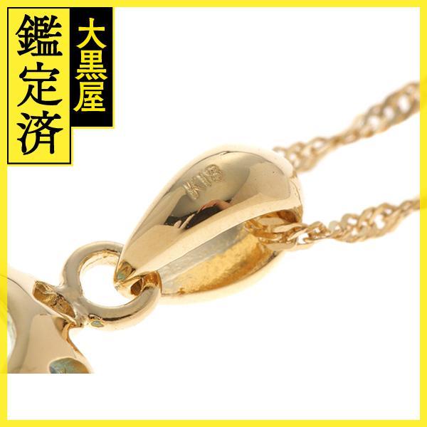 JEWELRY ノンブランドジュエリー 1粒 ネックレス K18 ゴールド ブルー  
