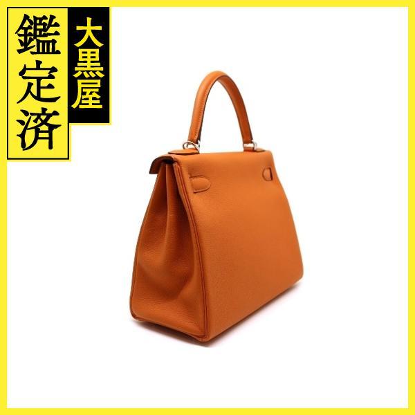HERMES（エルメス） ケリー28 ショルダーバッグ オレンジミニアン SV 