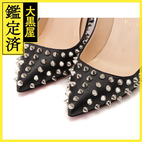 美品 クリスチャンルブタン スパイクスタッズ レザー パンプス 35 ストライプ Christian Louboutin（クリスチャンルブタン） スパイクスタッズ