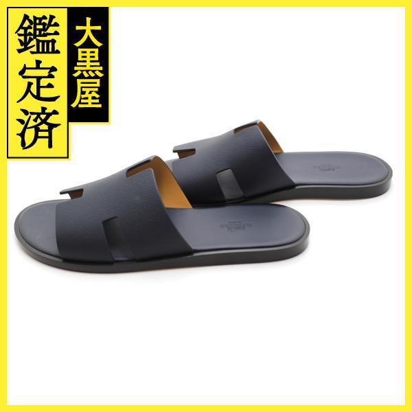 HERMES（エルメス） イズミール サンダル メンズ42 ネイビー ヴォー 