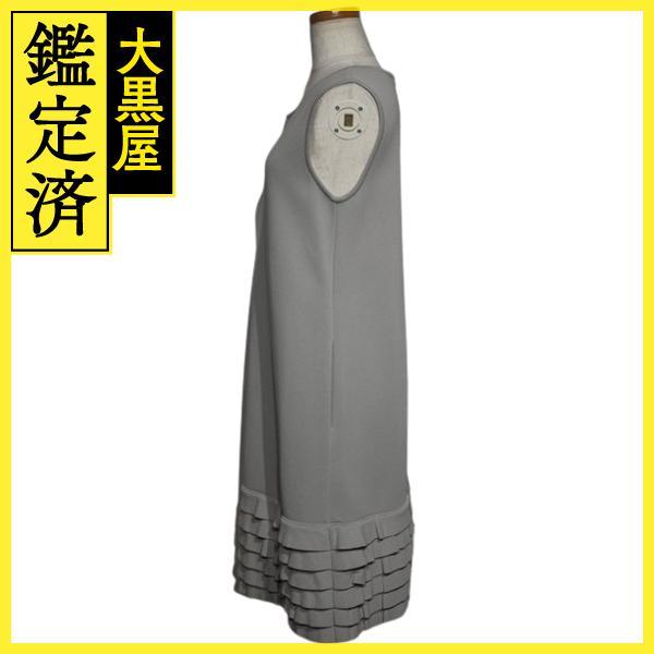 FOXEY 40 グレーワンピース グレー FOXEY フォクシー ペタルヘム ニットワンピース レディース40