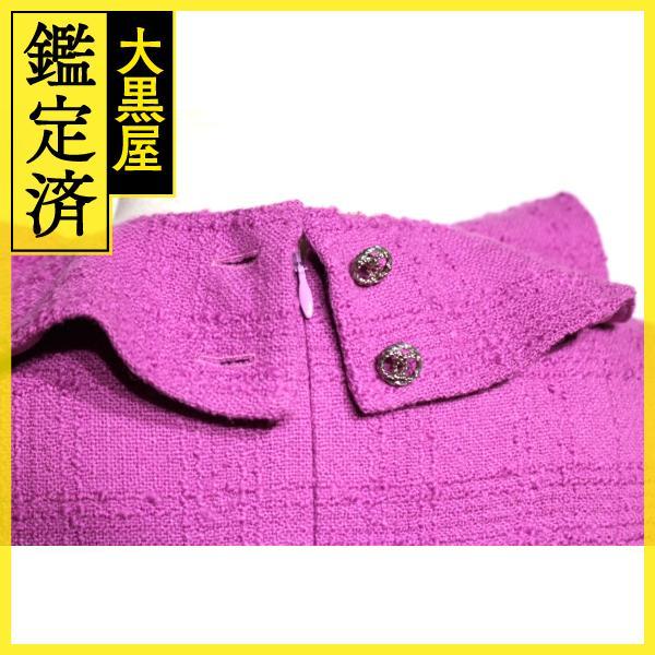 CHANEL シャネル ワンピース レディース38 パープル ウール シルク  