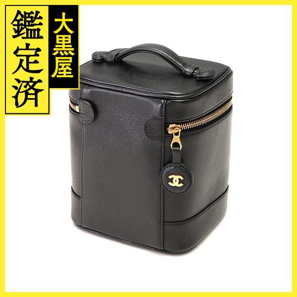CHANEL シャネル ココマーク 縦型バニティ ブラック キャビア A01998