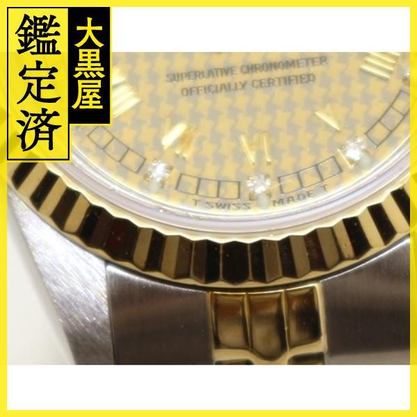 鑑定済み 習っ 】デイトジャスト 10Pダイヤ シャンパン 彫りコンピューター