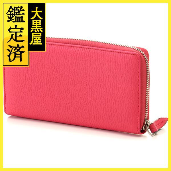 GUCCI（グッチ） ダブルG ジップアラウンド ウォレット ピンク レザー