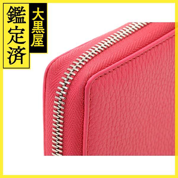 GUCCI（グッチ） ダブルG ジップアラウンド ウォレット ピンク レザー