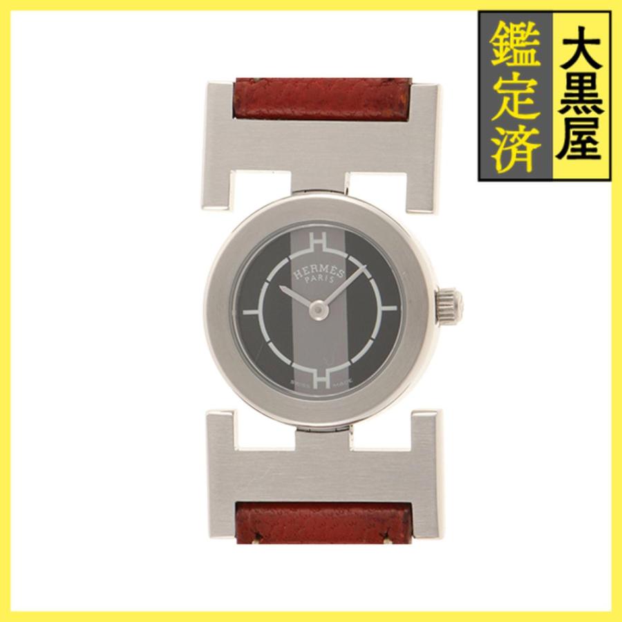 エルメス パプリカ PA1.210 クォーツ レディース　腕時計 HERMES（エルメス） パプリカ PA1.210 SS/カワ ブラック/グレー 女性用