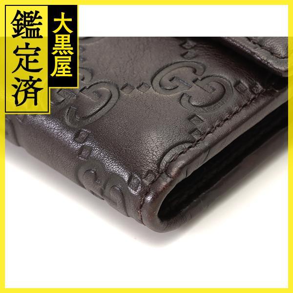 GUCCI（グッチ） マイクログッチシマ ZIP長財布 ダークブラウン カーフ