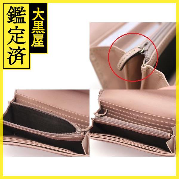 グッチ GG柄 マイクログッチシマ レザー 長財布 ピンクベージュ