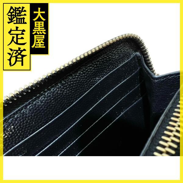SAINT LAURENT サンローラン ラウンドファスナー長さ財布 ブラック 