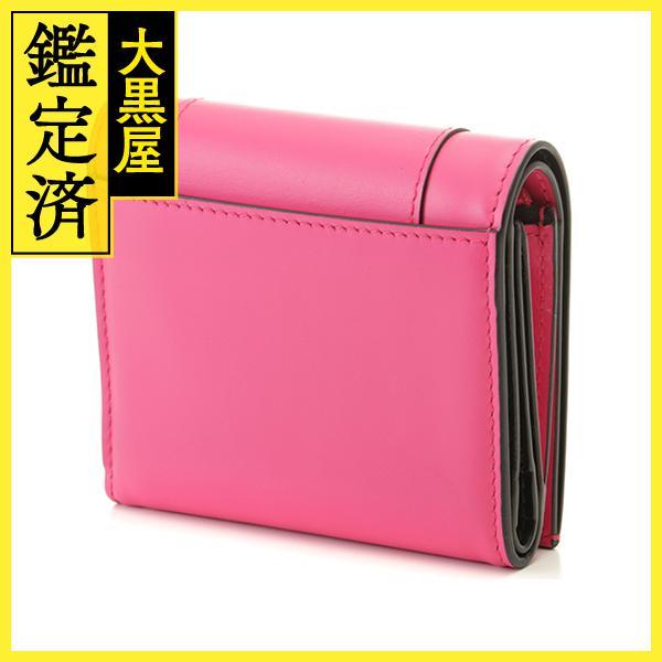 BVLGARI ブルガリ セルぺンティ 三つ折り財布 ピンク カーフ 【436 