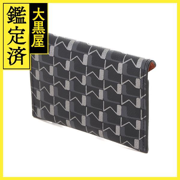MOYNAT モワナ カードケース ブラック/シルバー キャンバス/ゴート